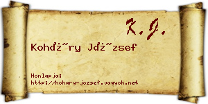Koháry József névjegykártya