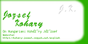 jozsef kohary business card